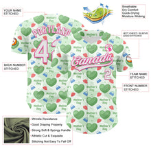 Load image into Gallery viewer, Custom Green White-Pink 3D Pattern Design Mother's Day Love Authentic Baseball Jersey