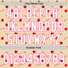 Load image into Gallery viewer, Custom Cream White-Pink 3D Pattern Design Mother's Day Love Authentic Baseball Jersey