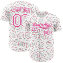 Load image into Gallery viewer, Custom White Pink 3D Pattern Design Mother's Day Love Authentic Baseball Jersey