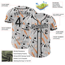 Load image into Gallery viewer, Custom White Black Comic Doodle Ballgame 3D Pattern Design Authentic Baseball Jersey
