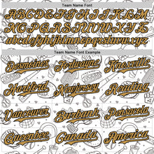Load image into Gallery viewer, Custom White Old Gold-Black Comic Doodle Ballgame 3D Pattern Design Authentic Baseball Jersey