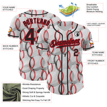 Load image into Gallery viewer, Custom White Black-Fire Red Comic Doodle Ballgame 3D Pattern Design Authentic Baseball Jersey