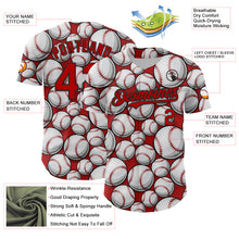 Load image into Gallery viewer, Custom Red Black-White Comic Doodle Ballgame 3D Pattern Design Authentic Baseball Jersey