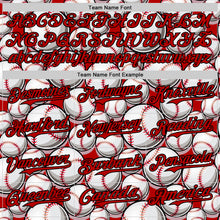 Load image into Gallery viewer, Custom Red Black-White Comic Doodle Ballgame 3D Pattern Design Authentic Baseball Jersey