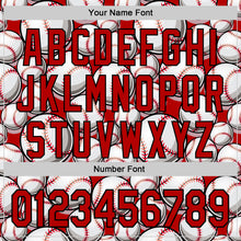 Load image into Gallery viewer, Custom Red Black-White Comic Doodle Ballgame 3D Pattern Design Authentic Baseball Jersey