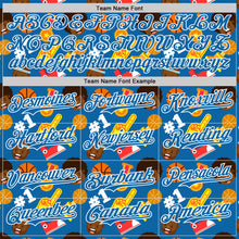 Load image into Gallery viewer, Custom Blue White Comic Doodle Ballgame 3D Pattern Design Authentic Baseball Jersey