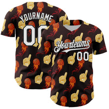 Load image into Gallery viewer, Custom Brown White-Black Comic Doodle Ballgame 3D Pattern Design Authentic Baseball Jersey