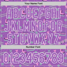 Load image into Gallery viewer, Custom Medium Purple White Comic Doodle Ballgame 3D Pattern Design Authentic Baseball Jersey