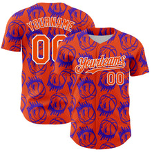 Load image into Gallery viewer, Custom Orange White Comic Doodle Ballgame 3D Pattern Design Authentic Baseball Jersey