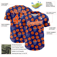 Load image into Gallery viewer, Custom Royal Orange-White Comic Doodle Ballgame 3D Pattern Design Authentic Baseball Jersey
