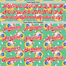 Load image into Gallery viewer, Custom Green Fire Red-White Comic Doodle Ballgame 3D Pattern Design Authentic Baseball Jersey