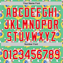 Load image into Gallery viewer, Custom Green Fire Red-White Comic Doodle Ballgame 3D Pattern Design Authentic Baseball Jersey