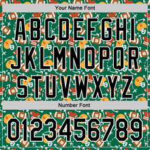 Load image into Gallery viewer, Custom Kelly Green Black-White Comic Doodle Ballgame 3D Pattern Design Authentic Baseball Jersey