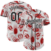 Load image into Gallery viewer, Custom White Black Comic Doodle Ballgame 3D Pattern Design Authentic Baseball Jersey