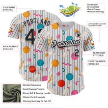 Load image into Gallery viewer, Custom White Black Comic Doodle Ballgame 3D Pattern Design Authentic Baseball Jersey