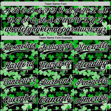 Load image into Gallery viewer, Custom Black White 3D St. Patrick's Day Shamrock Authentic Baseball Jersey