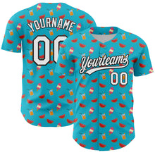 Load image into Gallery viewer, Custom Lakes Blue White-Black 3D Hawaii Fruit Watermelon And Ice Cream Authentic Baseball Jersey