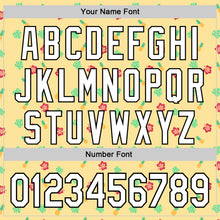 Load image into Gallery viewer, Custom Yellow White-Black 3D Hawaii Tropical Palm Leaves And Fruit Pineapple Authentic Baseball Jersey