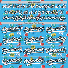 Load image into Gallery viewer, Custom Sky Blue White-Black 3D Hawaii Beach Holiday Authentic Baseball Jersey