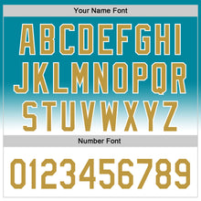 Load image into Gallery viewer, Custom Teal Old Gold-White 3D Pattern Design Gradient Mother's Day Authentic Baseball Jersey