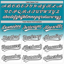 Load image into Gallery viewer, Custom Teal White-Black 3D Pattern Design Gradient Mother's Day Flower Authentic Baseball Jersey