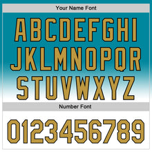 Load image into Gallery viewer, Custom Teal Old Gold-Black 3D Pattern Design Gradient Mother's Day Flower Authentic Baseball Jersey