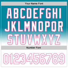 Load image into Gallery viewer, Custom Teal White-Pink 3D Pattern Design Gradient Mother's Day Love And Flower Authentic Baseball Jersey