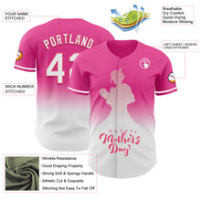 Load image into Gallery viewer, Custom Pink White-Neon Pink 3D Pattern Design Gradient Mother's Day Family Love Authentic Baseball Jersey