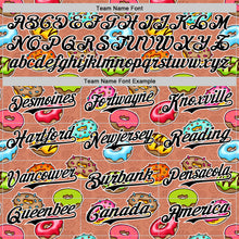 Load image into Gallery viewer, Custom Brown Black-White 3D Pattern Design Foodie Food Dessert Doughnut Authentic Baseball Jersey