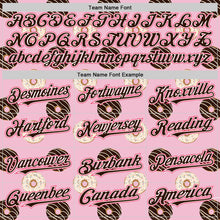 Load image into Gallery viewer, Custom Light Pink Brown-Neon Pink 3D Pattern Design Foodie Food Dessert Doughnut Authentic Baseball Jersey