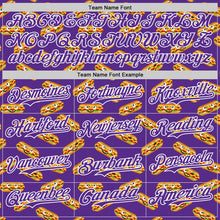 Load image into Gallery viewer, Custom Purple White 3D Pattern Design Foodie Fast Food Hot Dog Authentic Baseball Jersey