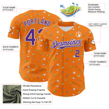 Load image into Gallery viewer, Custom Bay Orange Purple-White 3D Pattern Design Foodie Fast Food Cheese Pizza Dessert Ice Cream Authentic Baseball Jersey