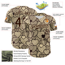 Load image into Gallery viewer, Custom Cream Brown 3D Pattern Design Foodie Food Snack Heart Chocolate Authentic Baseball Jersey