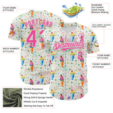 Load image into Gallery viewer, Custom White Pink 3D Pattern Design Foodie Food Dessert Ice Cream Authentic Baseball Jersey