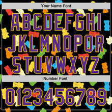 Load image into Gallery viewer, Custom Black Purple-Yellow 3D Pattern Design Foodie Food Snack Gummy Bear Authentic Baseball Jersey