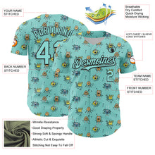 Load image into Gallery viewer, Custom Ice Blue Black 3D Pattern Design Funny Cartoon Monster Authentic Baseball Jersey