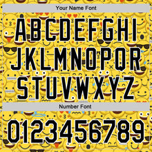 Load image into Gallery viewer, Custom Gold Black-White 3D Pattern Design Funny Cartoon Emoji Face Authentic Baseball Jersey