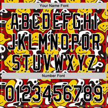 Load image into Gallery viewer, Custom Red Black-White 3D Pattern Design Funny Cartoon Emoji Smile Face And Yin Yang Authentic Baseball Jersey