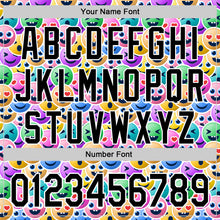 Load image into Gallery viewer, Custom White Black 3D Pattern Design Funny Cartoon Emoji Face Authentic Baseball Jersey