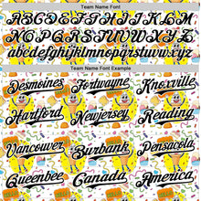 Load image into Gallery viewer, Custom White Black 3D Pattern Design Funny Cartoon Food Dessert Ice Ceam Authentic Baseball Jersey