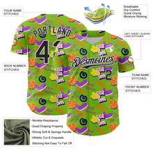 Load image into Gallery viewer, Custom Neon Green Black-White 3D Pattern Design Funny Cartoon Cloud Rain Authentic Baseball Jersey