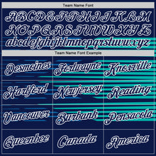 Load image into Gallery viewer, Custom Navy Blue-Aqua 3D Esports Performance T-Shirt