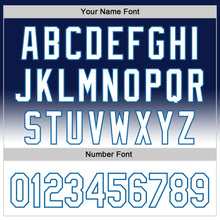 Load image into Gallery viewer, Custom Navy White-Blue 3D Pattern Design Father's Day Fade Authentic Baseball Jersey