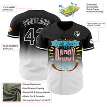 Load image into Gallery viewer, Custom Black White 3D Pattern Design Father's Day Fade Authentic Baseball Jersey