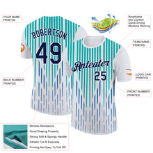 Load image into Gallery viewer, Custom White Navy Blue-Aqua 3D Esports Performance T-Shirt