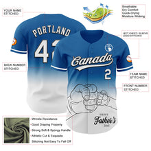 Load image into Gallery viewer, Custom Blue White-Black 3D Pattern Design Father's Day Family Love Fade Authentic Baseball Jersey