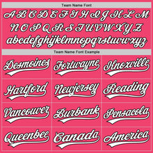 Load image into Gallery viewer, Custom Neon Pink White-Blue 3D Pattern Design Father's Day Family Love Authentic Baseball Jersey