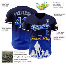 Load image into Gallery viewer, Custom Navy Thunder Blue-White 3D Pattern Design Father's Day Family Love Fade Authentic Baseball Jersey