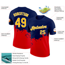 Load image into Gallery viewer, Custom Navy Gold-Fire Red 3D Esports Performance T-Shirt