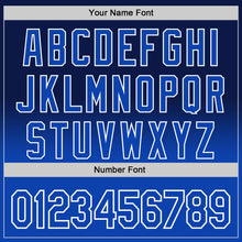 Load image into Gallery viewer, Custom Navy Thunder Blue-White 3D Pattern Design Father's Day Family Love Fade Authentic Baseball Jersey